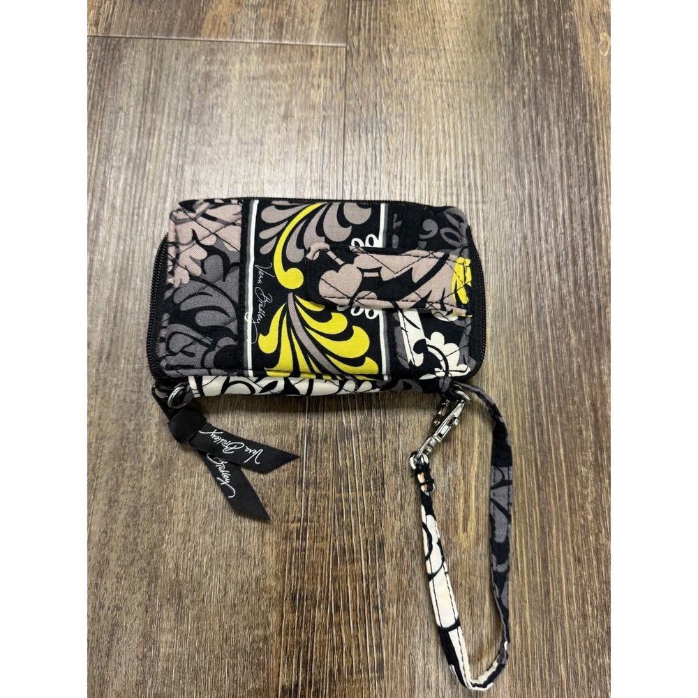 Vera Bradley‎ Provencal Quilted Cotton Smartphone Wristlet Wallet Yellow Black